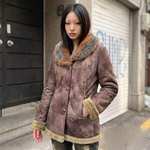 Vintage Colorful Fur Coat Whimsygoth Maximalist Boho